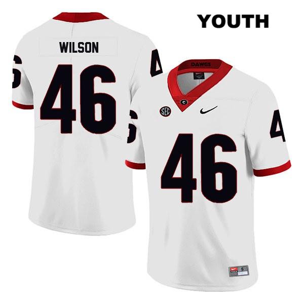Georgia Bulldogs Youth Jake Wilson #46 NCAA Legend Authentic White Nike Stitched College Football Jersey VXH5056XV